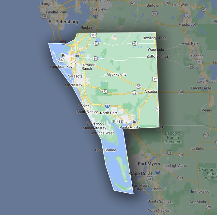 Get Coastal Exteriors service area map